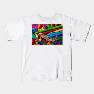 Colorful Pencils And Erasers Kids T-Shirt